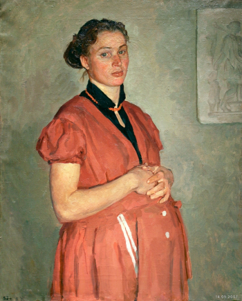Дмитрий Жилинский. Живопись. Графика.. Портрет жены. Холст, масло. 1953.