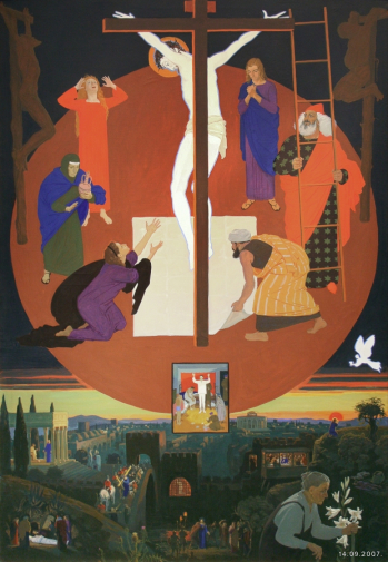 Дмитрий Жилинский. Живопись. Графика.. С нами Бог! Холст, масло. 1991.