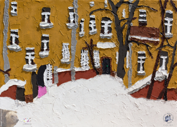Вера Баева. Арт Салон ЦДХ, 2013.. Высокие сугробы. Холст, масло. 50х70.