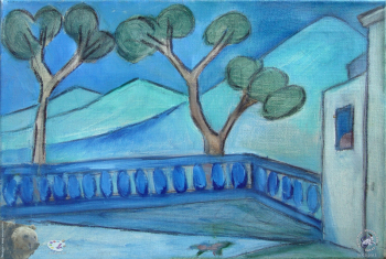 Вера Баева. Арт Салон ЦДХ, 2013.. Итальянский пейзаж. Холст, масло. 40х60. 2000.