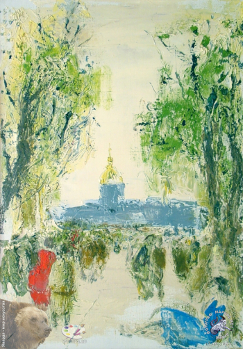 Романтический пейзаж конца XX века. Zes Invalides. Холст, масло. 50х70. 2000.