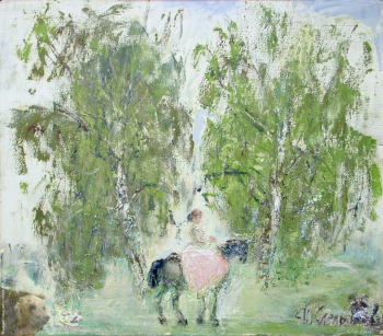 Романтический пейзаж конца XX века. Амазонка. Холст, масло. 88х100. 1998.