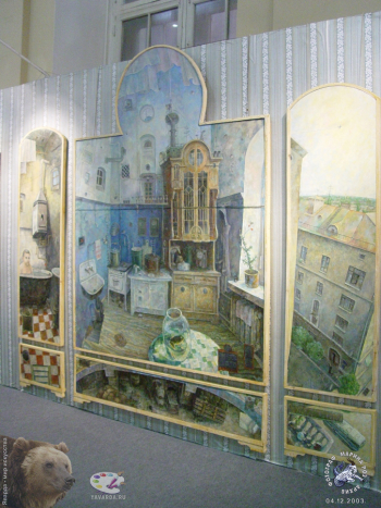 Арт-Манеж 2003. Картина-гексаптих в экспозиции ярмарки