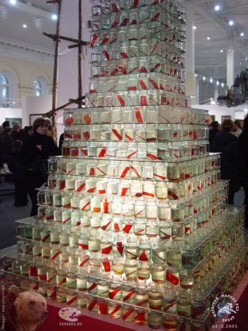 Арт-Манеж 2003. Инсталляция с банками