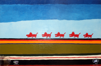 Выставка `Упыри не пройдут!`. Красные собаки. Холст, масло. 2007.
