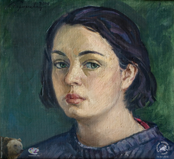 Простые вещи. Живопись. 2012.. Автопортрет. Холст, масло. 34х37,5. 2004.