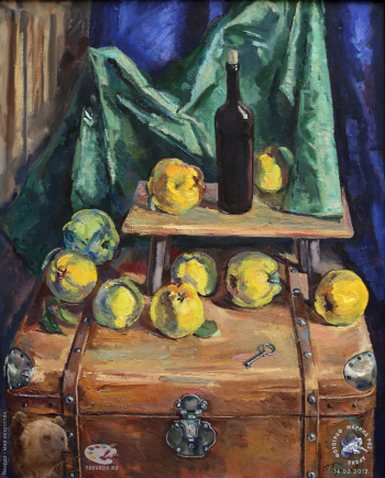 Простые вещи. Живопись. 2012.. Айва на сундуке. Холст, масло. 98,5х80. 2007.