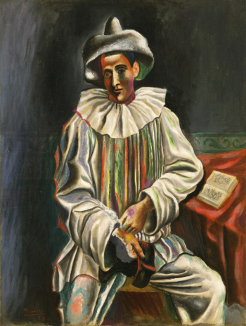 Пабло Пикассо. Пьеро. Холст, масло. 92х73. 1918. Музей современного искусства (Нью-Йорк).