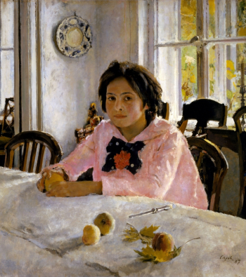Серов Валентин Александрович. Девочка с персиками (В.С.Мамонтова). Холст, масло. 91х85. 1887. Государственная Третьяковская галерея.