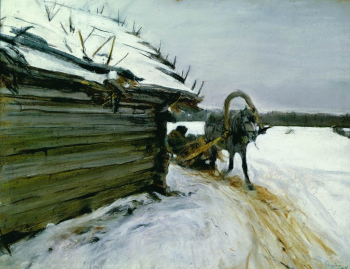 Серов Валентин Александрович. Зимой. Холст, пастель, гуашь. 51х68. 1898. Государственный Русский музей.