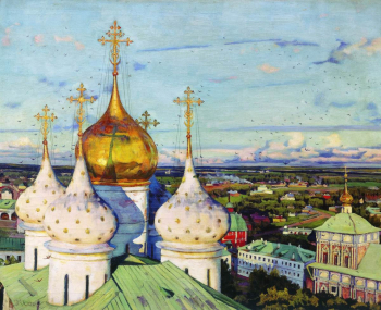 Юон Константин Фёдорович. Купола и ласточки. Холст, масло. 71х89. 1921. Ярославский художественный музей.