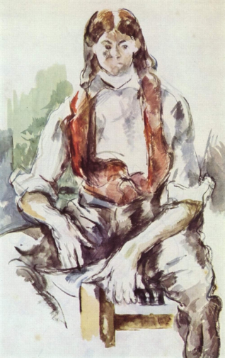 Поль Сезанн. Мальчик в красном жилете. Бумага, акварель. 46х30. 1890. Частное собрание.