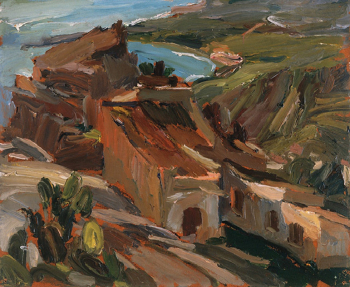 Ян Аутенгрубер. Безымянный пейзаж. Масло. 1900-е. Галерея Западной Чехии.