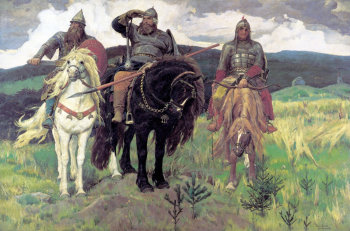 Васнецов Виктор Михайлович. Богатыри. Холст, масло. 222х321. 1898. Государственная Третьяковская галерея.
