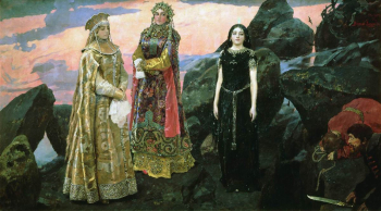 Васнецов Виктор Михайлович. Три царевны подземного царства. Холст, масло. 173х295. 1884. Киевский национальный музей русского искусства.