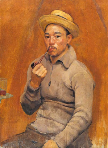 Канаэ Ямамото. Автопортрет. Холст, масло. 38х24. 1915. Музей Синано Кокубундзи.