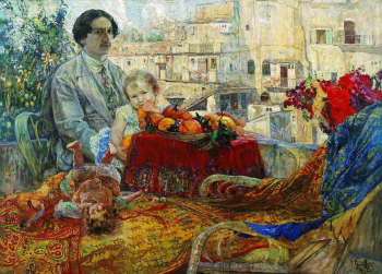 Бродский Исаак Израилевич. Автопортрет с дочерью. Холст, масло. 72х99. 1911. Музей-квартира И.И.Бродского.