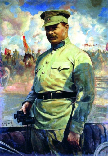 Бродский Исаак Израилевич. М.В.Фрунзе на манёврах. Холст, масло. 133х93. 1929. Центральный Музей Вооруженных сил Российской Федерации.