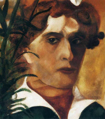 Марк Шагал. Автопортрет. Картон, масло. 29,2х25,7. 1914. Художественный музей Филадельфии.