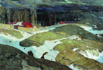 Колесников Степан Фёдорович. Вечереет. Холст, масло. 134х210. 1906. Нижегородский государственный художественный музей.