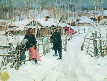Колесников Степан Фёдорович. Зима. Околица. Холст, масло. 74х96. 1907. Музей изобразительных искусств Республики Карелия.