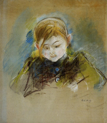 Берта Моризо. Джули пишет. Бумага, сухая пастель. 52х47. 1884. Частное собрание.