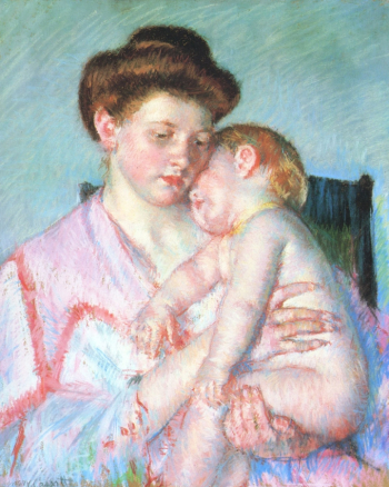 Мэри Кэссетт. Спящий ребёнок. Бумага, пастель. 64,8х52,1. 1910. Музей искусств Далласа.