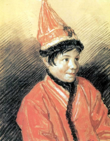 Кипренский Орест Адамович. Калмычка Баяуста. Бумага, пастель. 19х23. 1813. Государственная Третьяковская галерея.