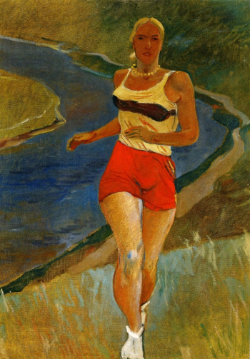 Дейнека Александр Александрович. Бегунья. Холст, масло. 90х65. 1936. Киевский музей русского искусства.