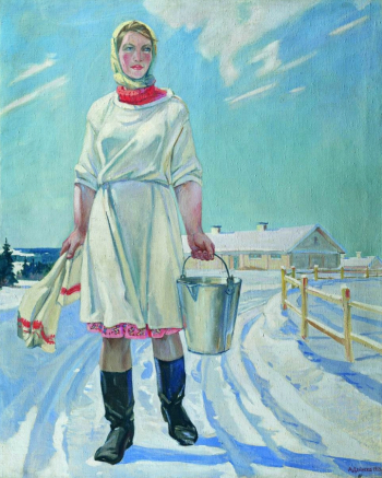 Дейнека Александр Александрович. Доярка. Холст, масло. 163х132. 1959. Иркутский областной художественный музей имени В.П.Сукачева.