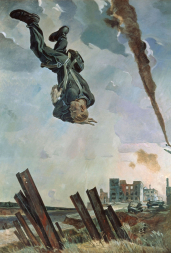 Дейнека Александр Александрович. Сбитый ас. Холст, масло. 283х188. 1943. Музей `Крейсер Аврора`.