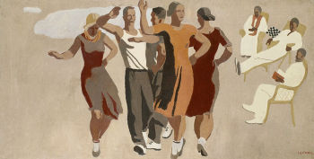 Дейнека Александр Александрович. Танец. Холст, масло. 108х218. 1934. Курская государственная картинная галерея имени А.А.Дейнеки.