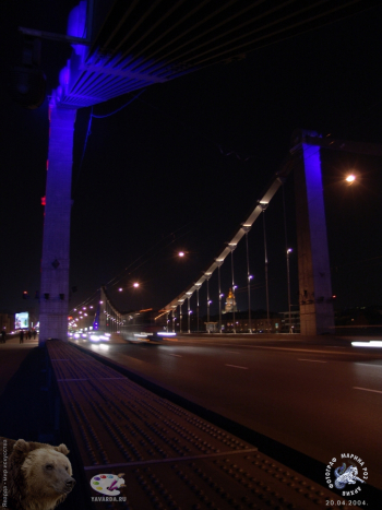 Ночные автомобили на мосту. Фотограф Марина Роз.
