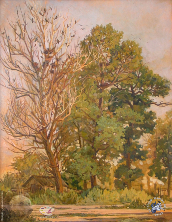 Филимонов Александр Иванович. Тополя. Холст, масло. 80,5х62,5. 1996. Частное собрание.