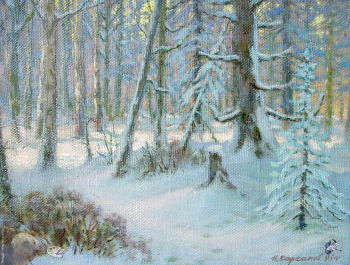 Кирсанов Николай Алексеевич. Зима. Холст, масло. 30х40. 2001. Частное собрание.