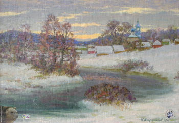 Кирсанов Николай Алексеевич. На Клязьме. Холст, масло. 35х50. 1990. Частное собрание.