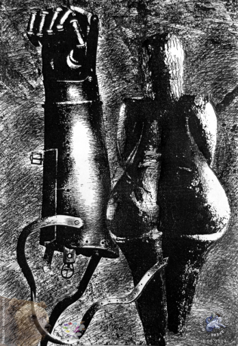 Лопатников Алексей Николаевич. Двое. Бумага, смешанная техника. 29х20. 2004. Авторское собрание.