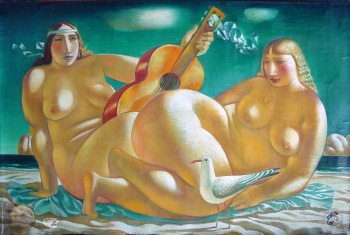 Лопатников Алексей Николаевич. На берегу. Холст, масло. 65х100. Авторское собрание.