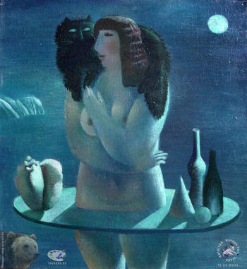 Лопатников Алексей Николаевич. Ночь. Холст, масло. 65х40. 1996. Авторское собрание.