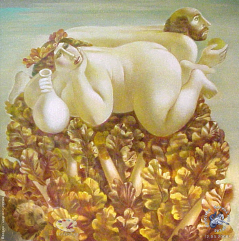 Лопатников Алексей Николаевич. Осень. Холст, масло. 100х100. 1995. Авторское собрание.