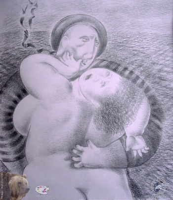 Лопатников Алексей Николаевич. У моря. Бумага, карандаш. Авторское собрание.