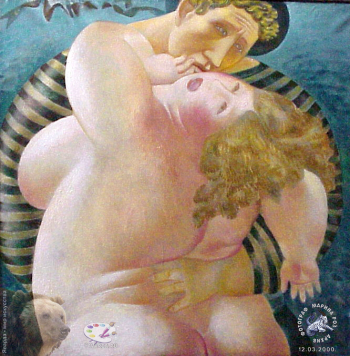 Лопатников Алексей Николаевич. У моря. Холст, масло. 100х100. 1996. Авторское собрание.