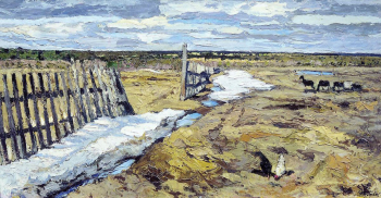 Туржанский Леонард Викторович. Апрельское Солнце. Весна на Мурмане. Картон на холсте, масло. 60x118. Севастопольский художественный музей имени М.П.Крошицкого.