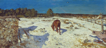 Туржанский Леонард Викторович. Зимой. Холст, масло. 53x115. Государственная Третьяковская галерея.