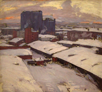 Архипов Абрам Ефимович. Московские дворы. Холст, масло. 92х98. 1913. Государственный музей изобразительных искусств Республики Татарстан.