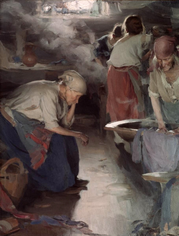 Архипов Абрам Ефимович. Прачки. Холст, масло. 91х70. 1890-е. Государственная Третьяковская галерея.