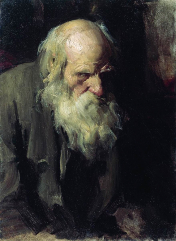 Архипов Абрам Ефимович. Старик. Холст, масло. 33х25. 1891. Бурятский республиканский художественный музей имени Ц.С.Сампилова.