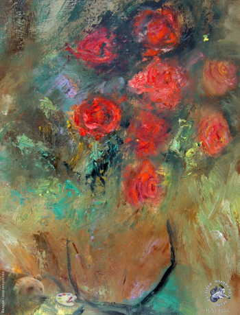 Лескова Нина Алексеевна. Букет. Бумага, смешанная техника. 40х30. Авторское собрание.