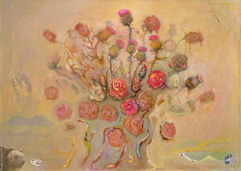 Лескова Нина Алексеевна. Букет. Холст, масло. 50х70.