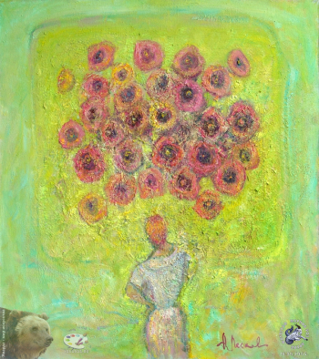 Лескова Нина Алексеевна. Весеннее каре. Холст, масло. 80х80. 1999-2004. Авторское собрание.